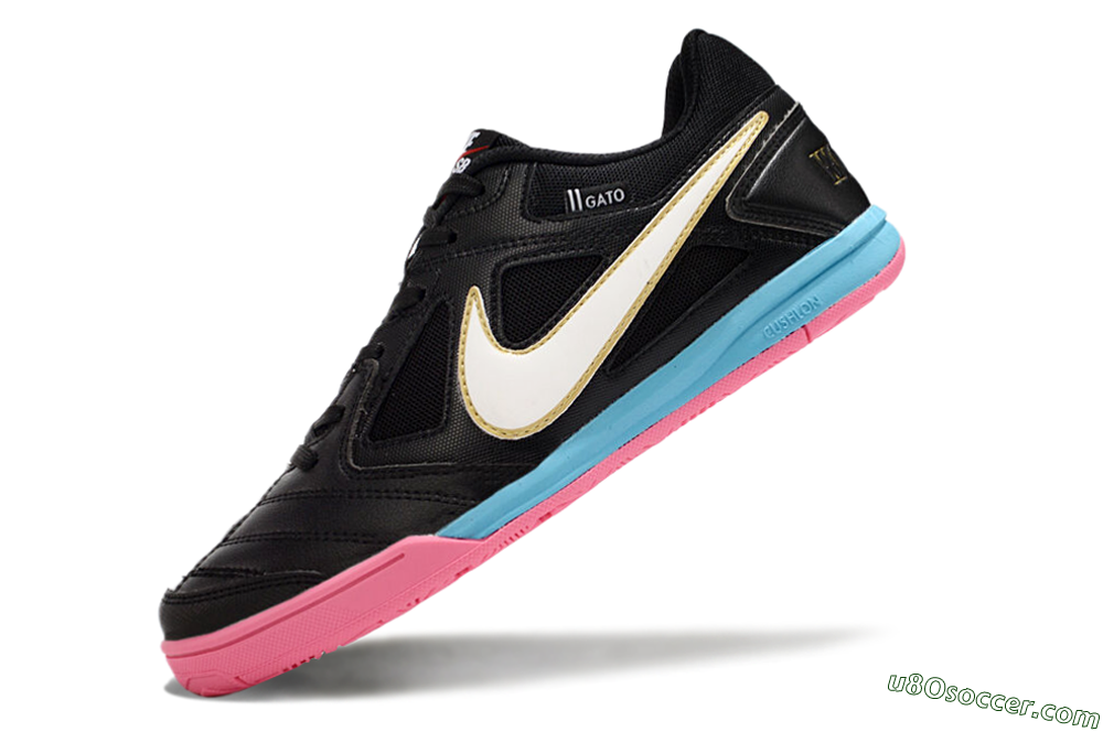 Supre x Nike SB Gato IC Indoor & Futsal Soccer Shoes - Black/White/Blue/Pink 5