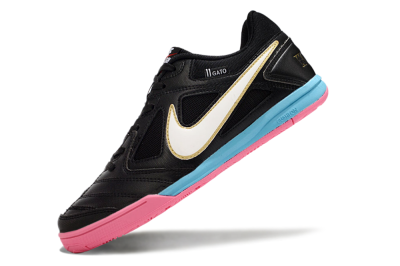 Supre x Nike SB Gato IC Indoor & Futsal Soccer Shoes - Black/White/Blue/Pink