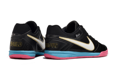 Supre x Nike SB Gato IC Indoor & Futsal Soccer Shoes - Black/White/Blue/Pink