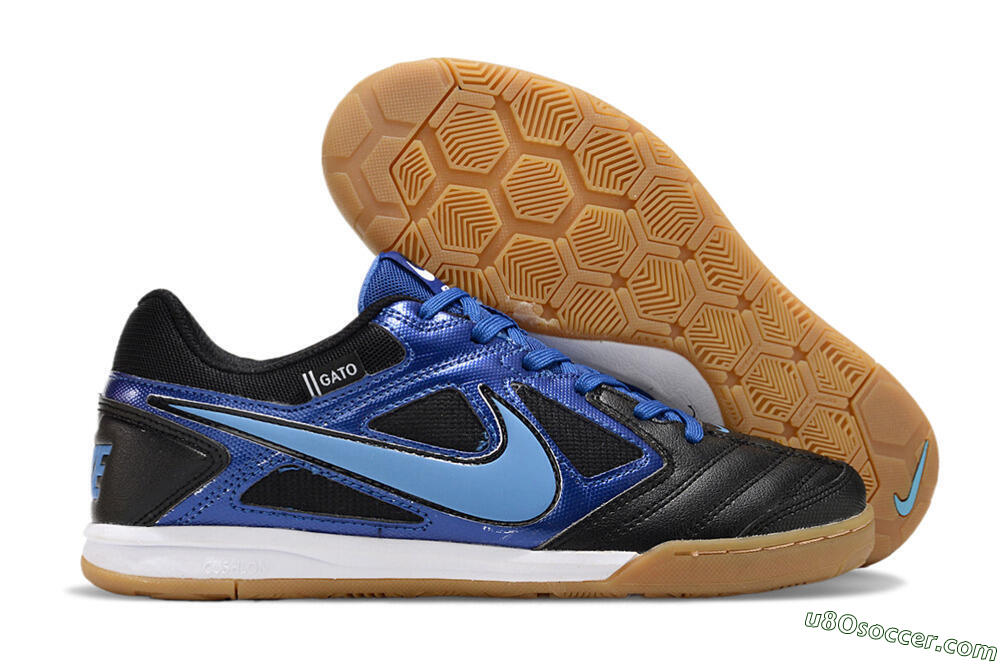 Supre x Nike SB Gato IC Indoor & Futsal Soccer Shoes - Black/Blue/White 1