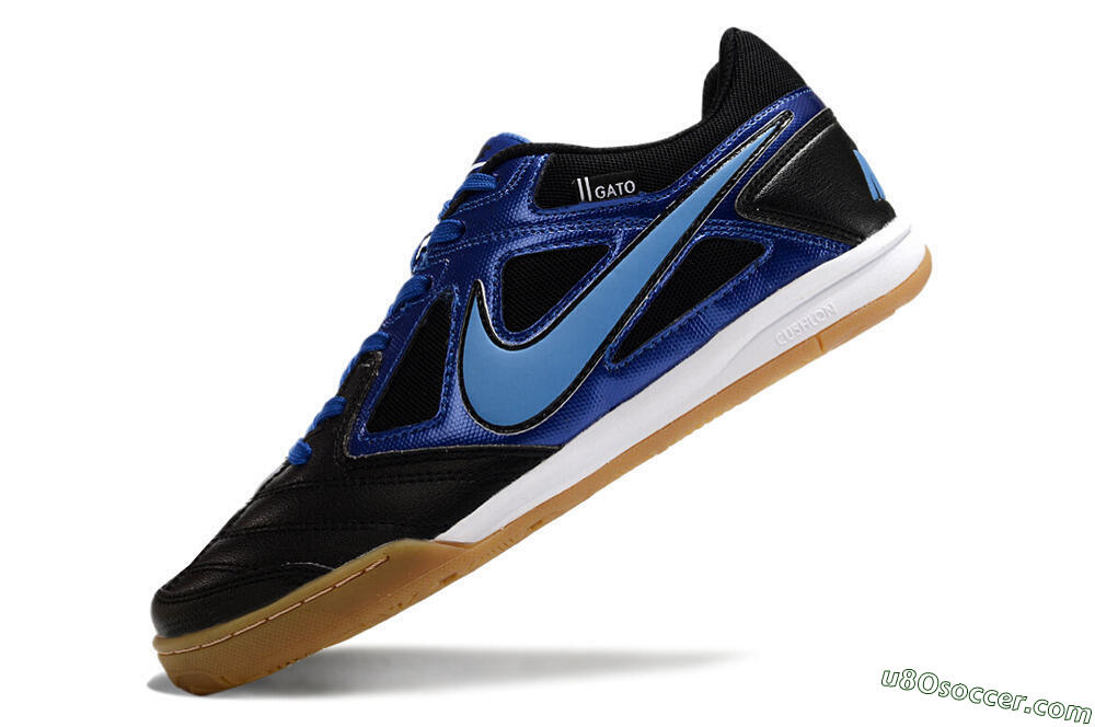Supre x Nike SB Gato IC Indoor & Futsal Soccer Shoes - Black/Blue/White 5