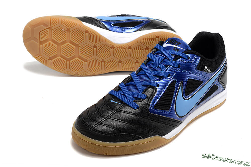 Supre x Nike SB Gato IC Indoor & Futsal Soccer Shoes - Black/Blue/White 3