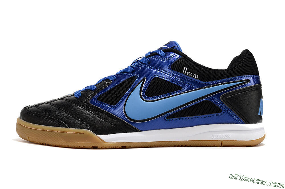 Supre x Nike SB Gato IC Indoor & Futsal Soccer Shoes - Black/Blue/White 2