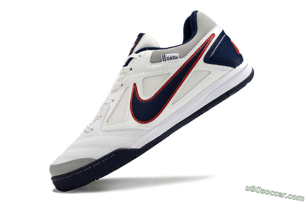 Supre x Nike SB Gato IC Indoor & Futsal Soccer Shoes - White/Black/Red/Blue 5
