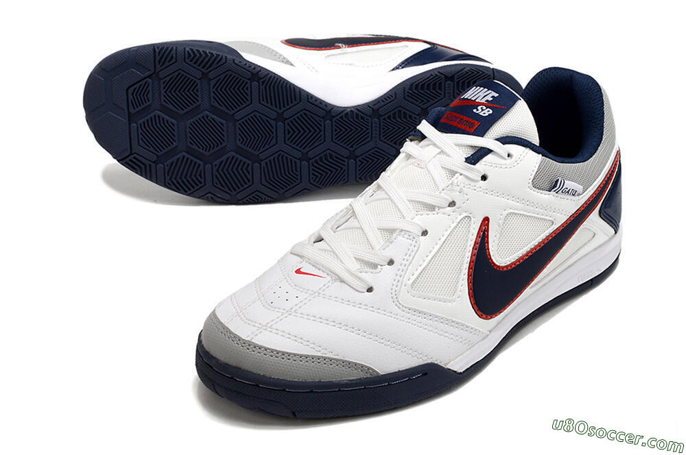 Supre x Nike SB Gato IC Indoor & Futsal Soccer Shoes - White/Black/Red/Blue 3