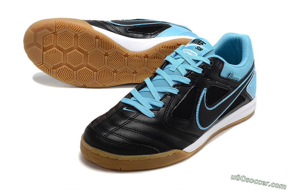 Supre x Nike SB Gato IC Indoor & Futsal Soccer Shoes - Black/Blue/White 3