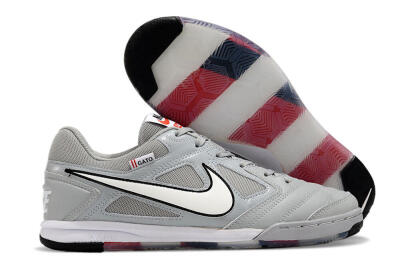 Supre x Nike SB Gato IC Indoor & Futsal Soccer Shoes - Grey/White/Red/Black