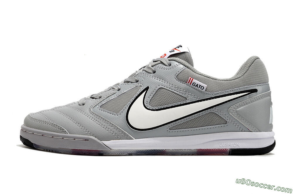 Supre x Nike SB Gato IC Indoor & Futsal Soccer Shoes - Grey/White/Red/Black 2