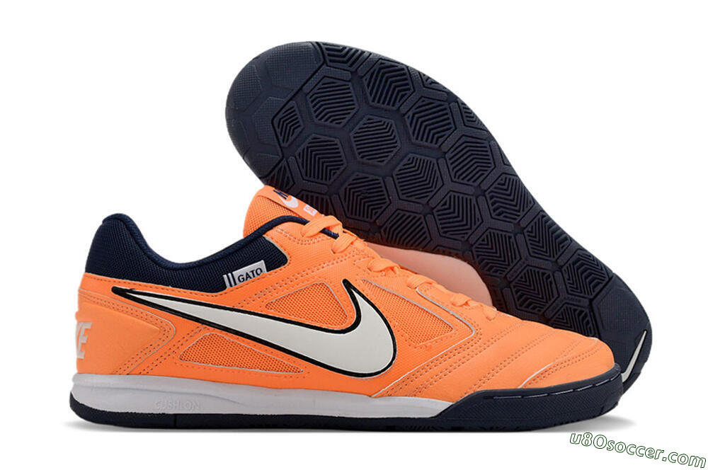 Supre x Nike SB Gato IC Indoor & Futsal Soccer Shoes - Orange/White/Blue 1