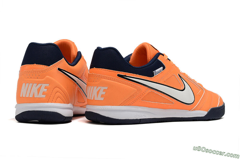 Supre x Nike SB Gato IC Indoor & Futsal Soccer Shoes - Orange/White/Blue 6