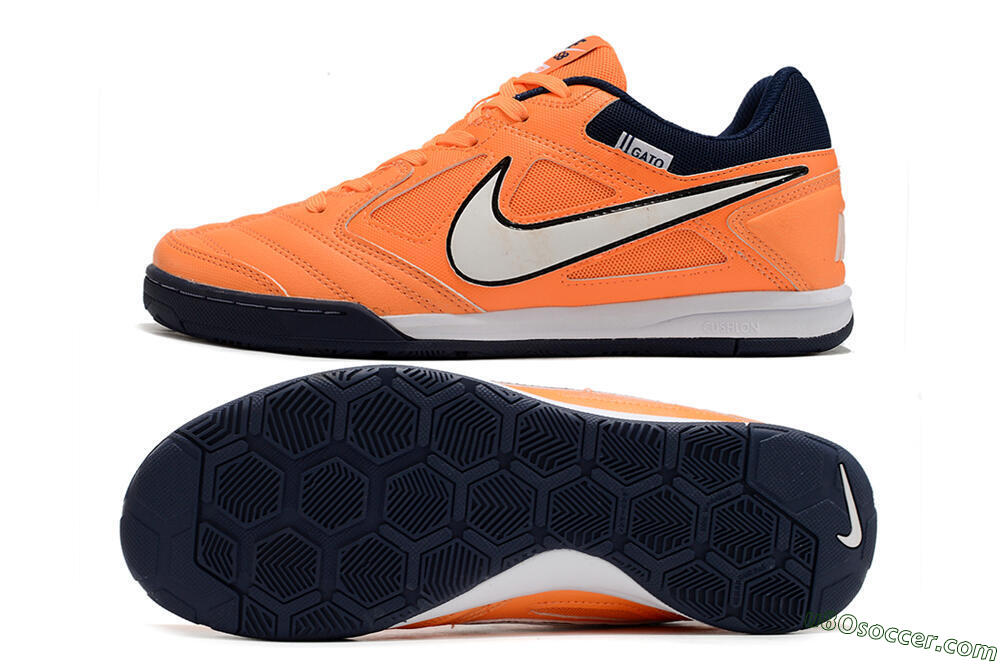 Supre x Nike SB Gato IC Indoor & Futsal Soccer Shoes - Orange/White/Blue 0