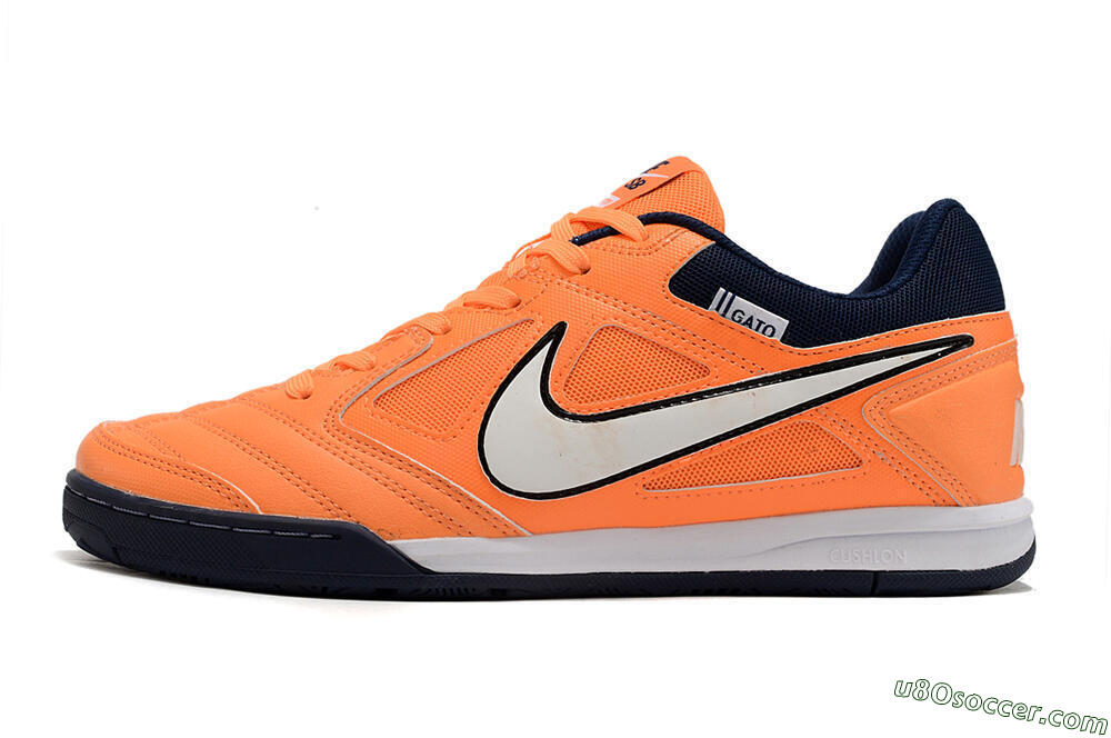 Supre x Nike SB Gato IC Indoor & Futsal Soccer Shoes - Orange/White/Blue 2