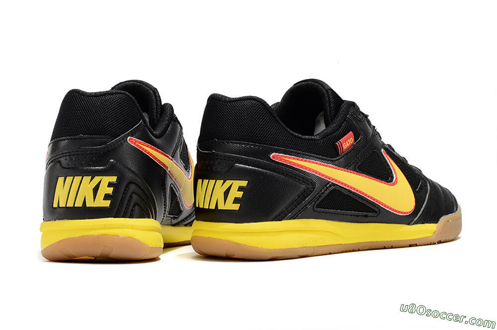 Supre x Nike SB Gato IC Indoor & Futsal Soccer Shoes - Black/Yellow/Red 6