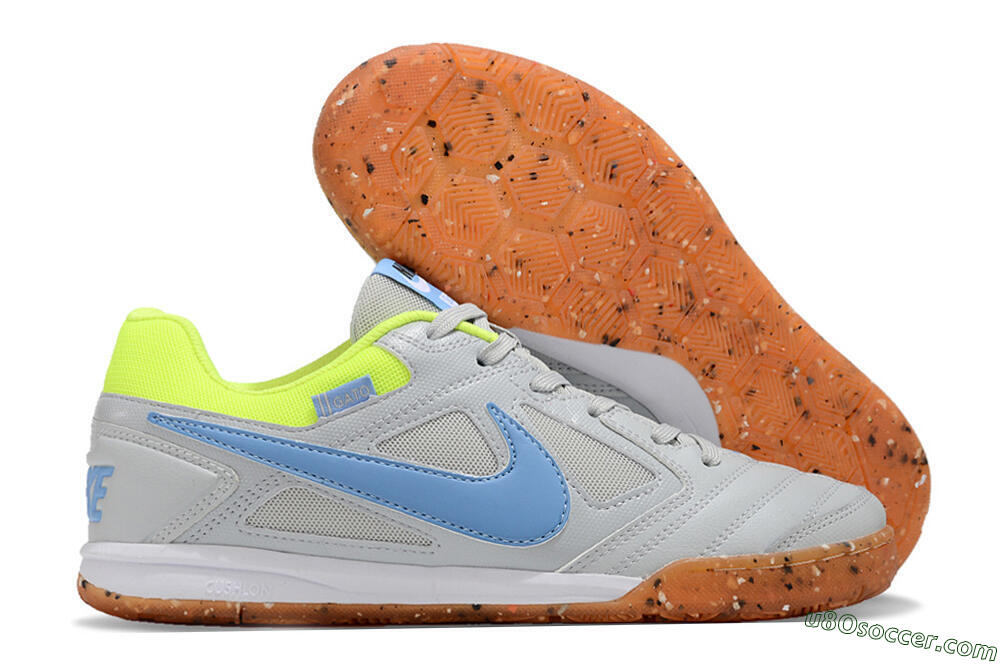 Supre x Nike SB Gato IC Indoor & Futsal Soccer Shoes - Grey/Blue/Yellow 1