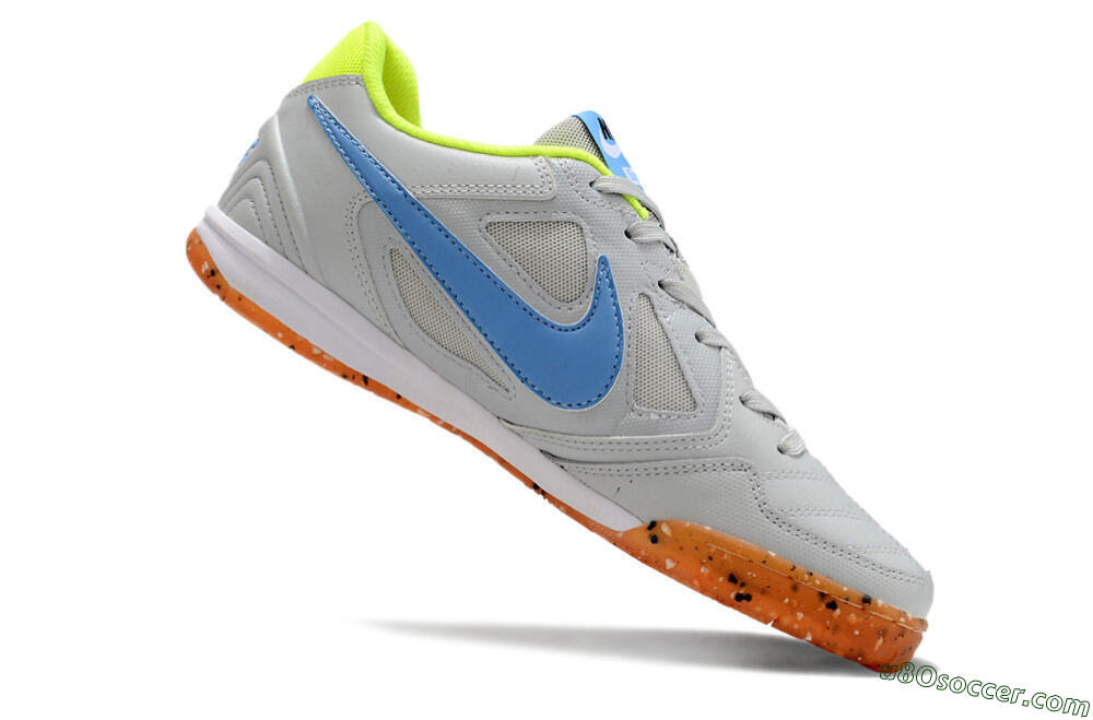 Supre x Nike SB Gato IC Indoor & Futsal Soccer Shoes - Grey/Blue/Yellow 4