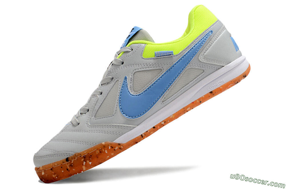 Supre x Nike SB Gato IC Indoor & Futsal Soccer Shoes - Grey/Blue/Yellow 5