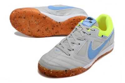 Supre x Nike SB Gato IC Indoor & Futsal Soccer Shoes - Grey/Blue/Yellow