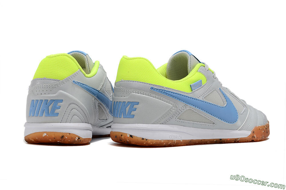 Supre x Nike SB Gato IC Indoor & Futsal Soccer Shoes - Grey/Blue/Yellow 6