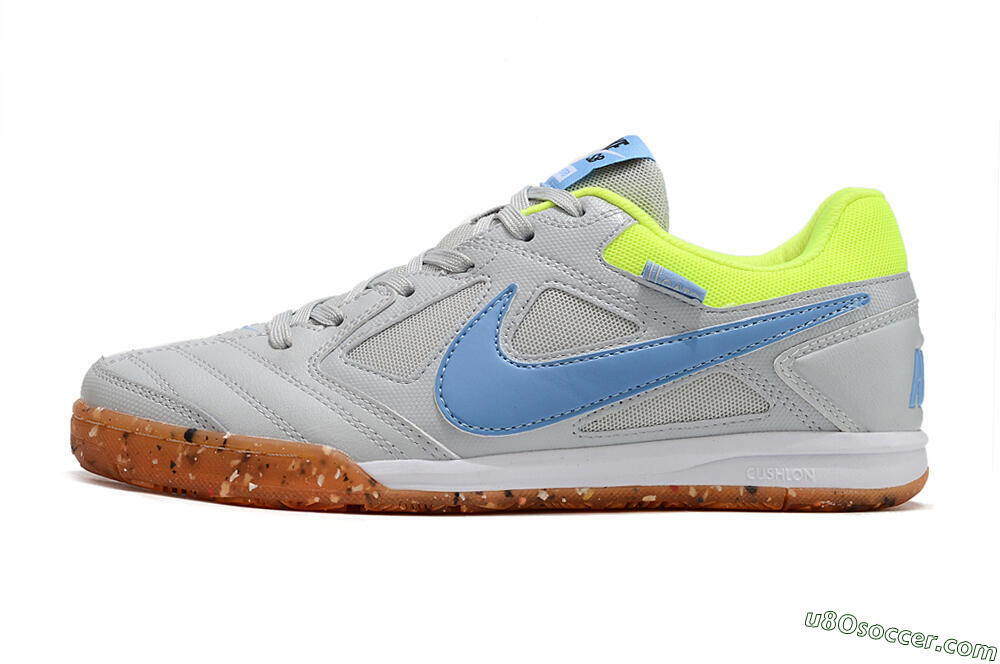 Supre x Nike SB Gato IC Indoor & Futsal Soccer Shoes - Grey/Blue/Yellow 2