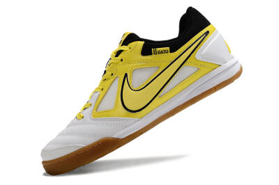 Supre x Nike SB Gato IC Indoor & Futsal Soccer Shoes - White/Yellow/Black