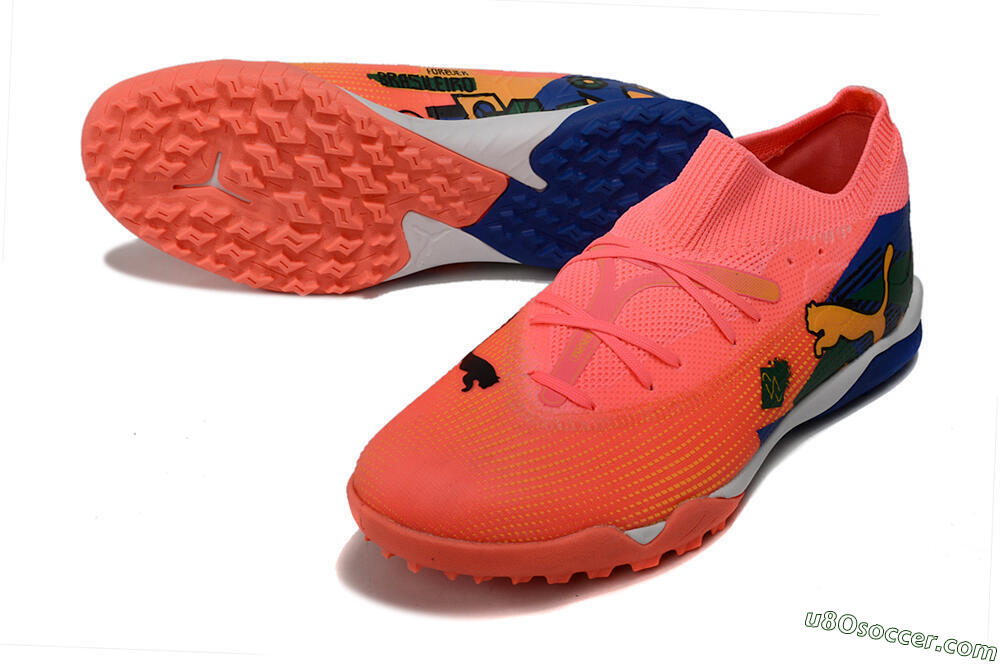 Puma Future Ultimate TF Artificial Turf Soccer Shoes - Red/Yellow/Blue/Green 3