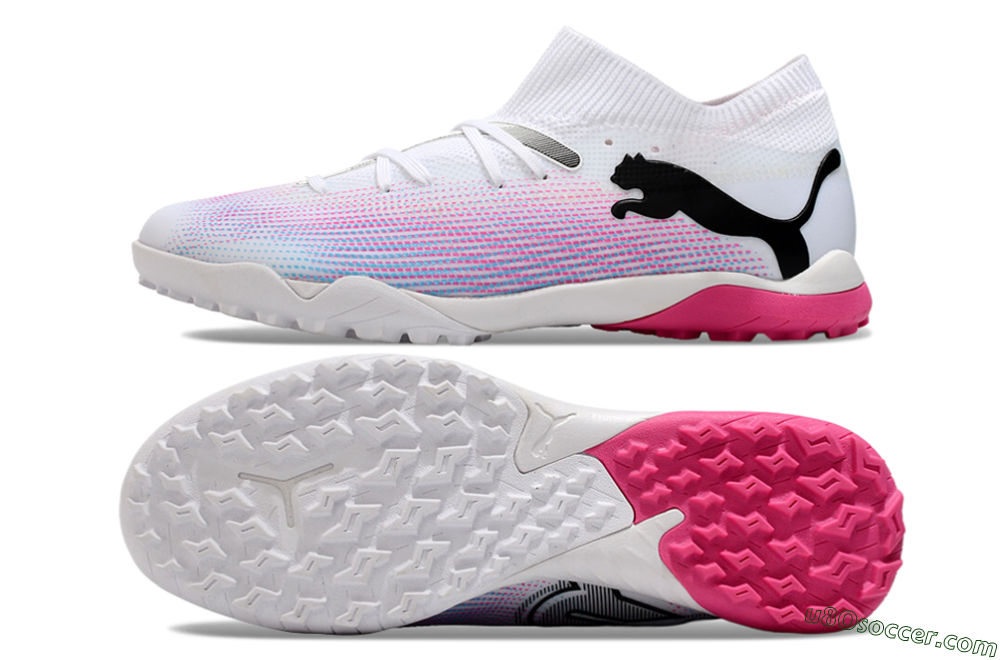 Puma Future Ultimate TF Artificial Turf Soccer Shoes - White/Pink/Blue/Black 0