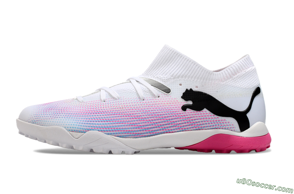 Puma Future Ultimate TF Artificial Turf Soccer Shoes - White/Pink/Blue/Black 2
