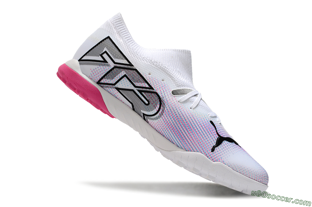 Puma Future Ultimate TF Artificial Turf Soccer Shoes - White/Pink/Blue/Black 4