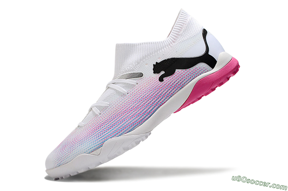 Puma Future Ultimate TF Artificial Turf Soccer Shoes - White/Pink/Blue/Black 5