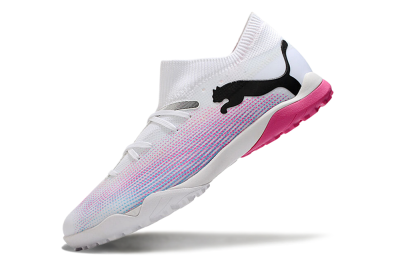 Puma Future Ultimate TF Artificial Turf Soccer Shoes - White/Pink/Blue/Black