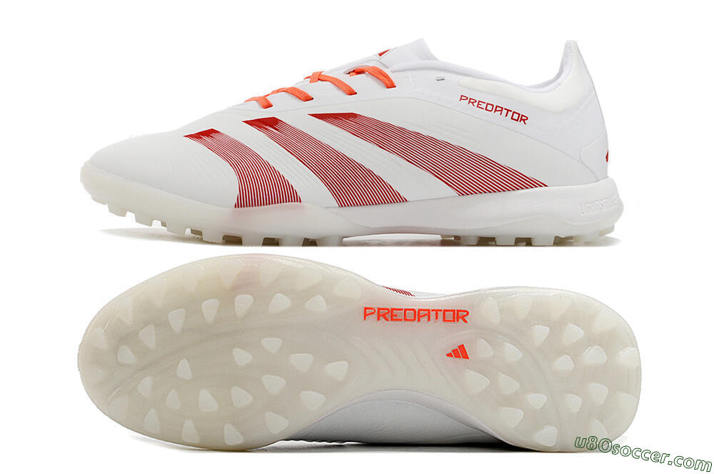 Adidas Predator 24 Elite TF Artificial Turf Soccer Shoes - White/Red 0