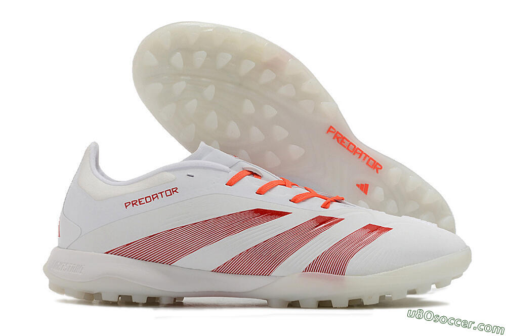 Adidas Predator 24 Elite TF Artificial Turf Soccer Shoes - White/Red 1