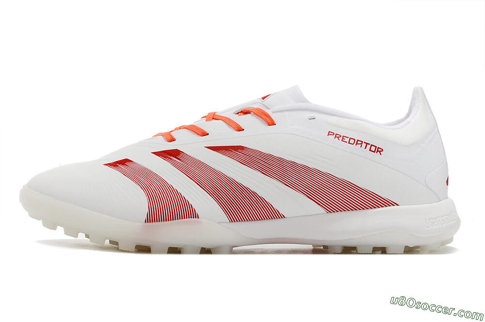 Adidas Predator 24 Elite TF Artificial Turf Soccer Shoes - White/Red 2