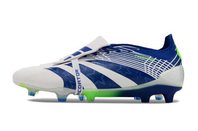 Adidas Predator Elite Foldover Tongue FG Firm Ground Soccer Cleats - White/Blue/Green