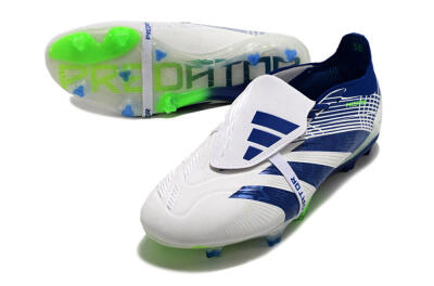 Adidas Predator Elite Foldover Tongue FG Firm Ground Soccer Cleats - White/Blue/Green