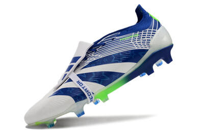 Adidas Predator Elite Foldover Tongue FG Firm Ground Soccer Cleats - White/Blue/Green