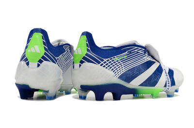Adidas Predator Elite Foldover Tongue FG Firm Ground Soccer Cleats - White/Blue/Green
