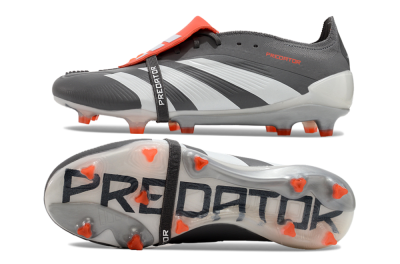 Adidas Predator Elite Foldover Tongue FG Firm Ground Soccer Cleats - Grey/Red/White