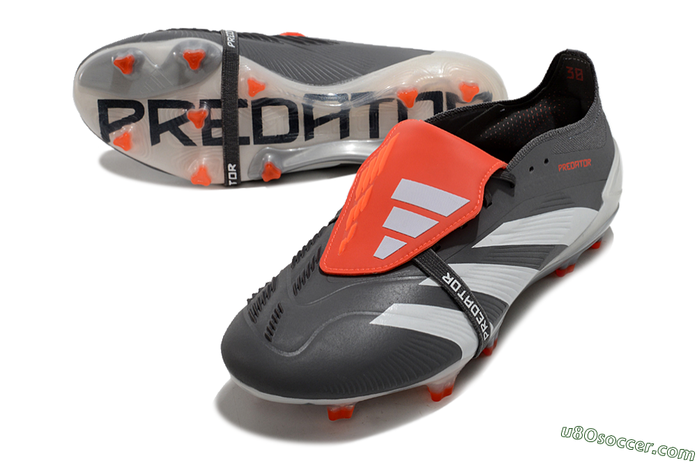 Adidas Predator Elite Foldover Tongue FG Firm Ground Soccer Cleats - Grey/Red/White 3