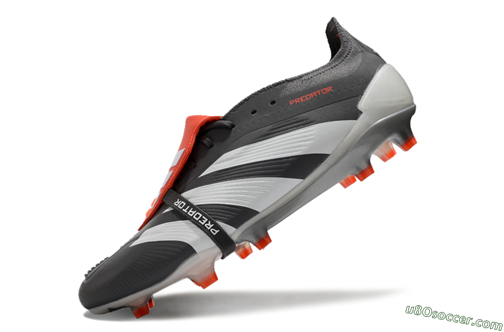 Adidas Predator Elite Foldover Tongue FG Firm Ground Soccer Cleats - Grey/Red/White 5