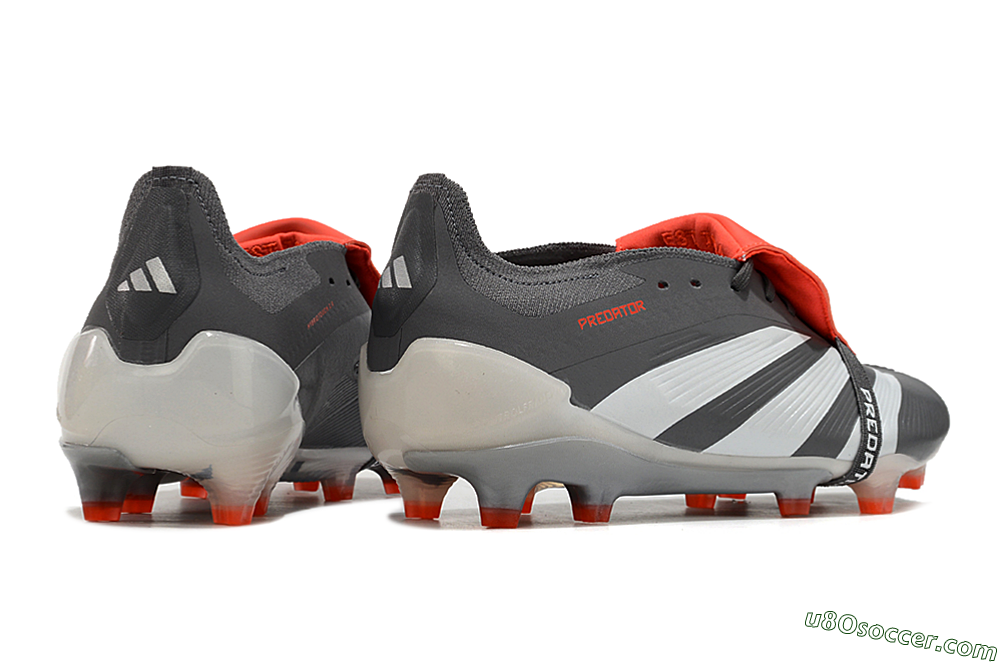 Adidas Predator Elite Foldover Tongue FG Firm Ground Soccer Cleats - Grey/Red/White 6
