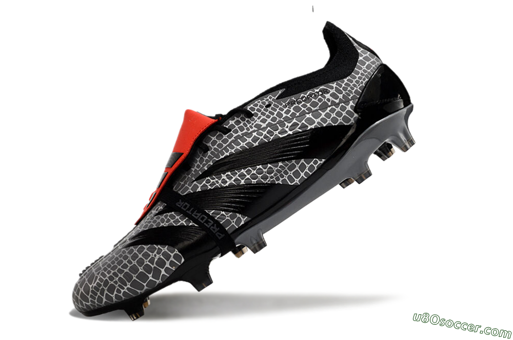 Adidas Predator Elite Foldover Tongue FG Firm Ground Soccer Cleats - Silver/Black/Red 5