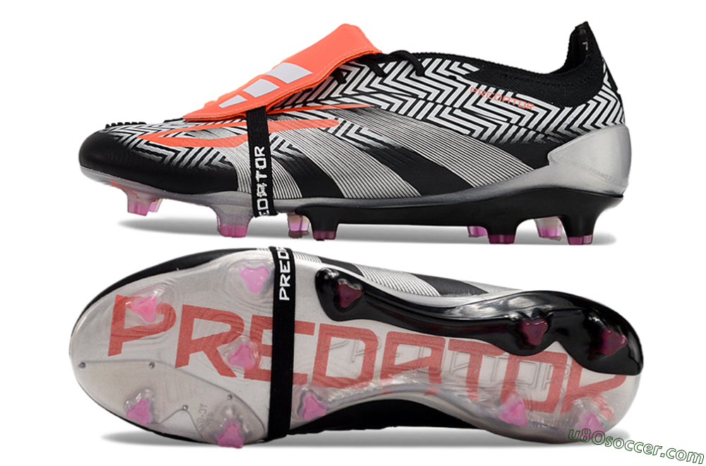 Adidas Predator Accuracy+ FG Firm Ground Soccer Cleats - White/Red/Silver 0