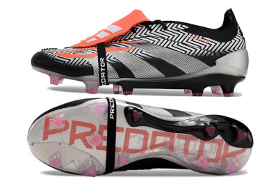 Adidas Predator Accuracy+ FG Firm Ground Soccer Cleats - White/Red/Silver