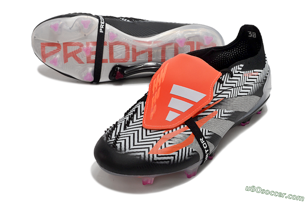 Adidas Predator Accuracy+ FG Firm Ground Soccer Cleats - White/Red/Silver 3