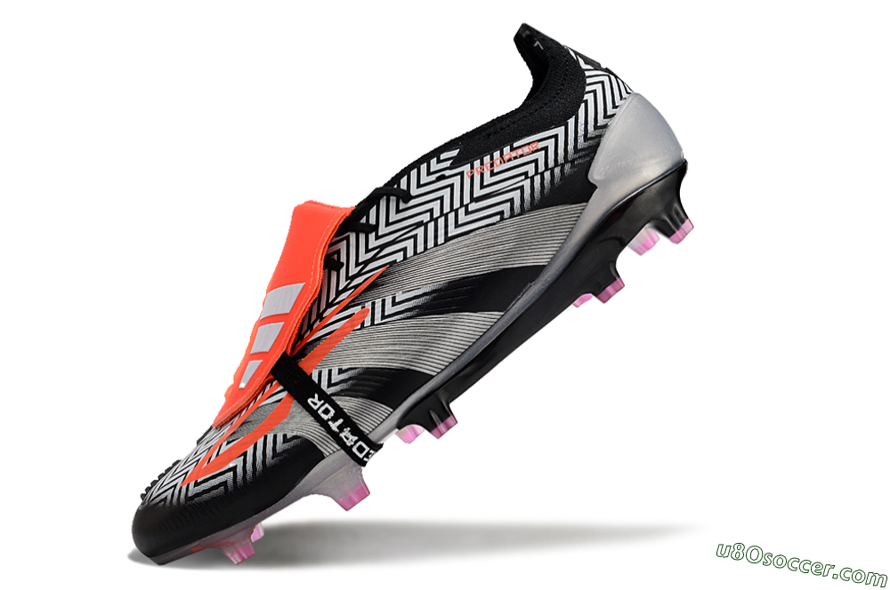 Adidas Predator Accuracy+ FG Firm Ground Soccer Cleats - White/Red/Silver 5