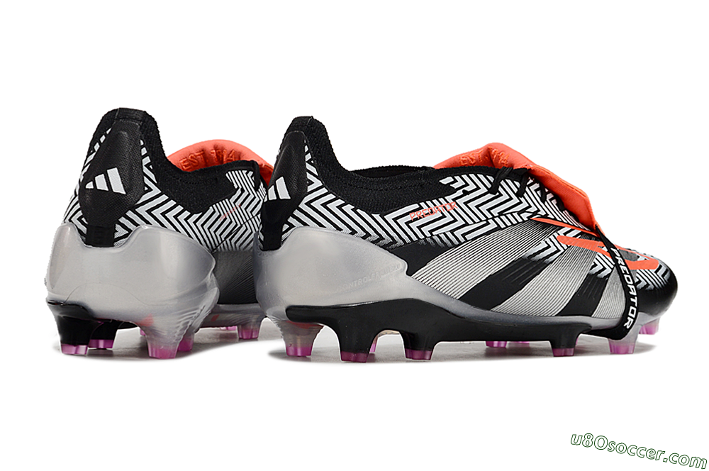 Adidas Predator Accuracy+ FG Firm Ground Soccer Cleats - White/Red/Silver 6