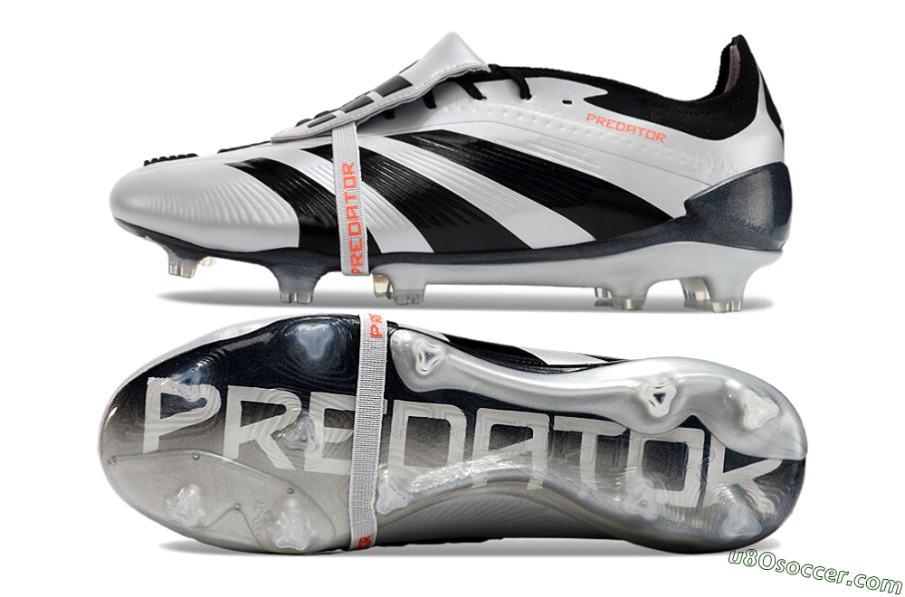 Adidas Predator Elite Foldover Tongue FG Firm Ground Soccer Cleats - Silver/Black/Red 0