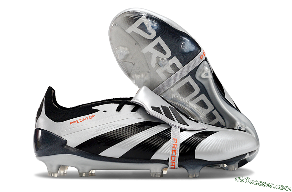 Adidas Predator Elite Foldover Tongue FG Firm Ground Soccer Cleats - Silver/Black/Red 1