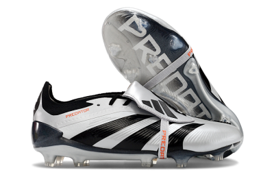 Adidas Predator Elite Foldover Tongue FG Firm Ground Soccer Cleats - Silver/Black/Red